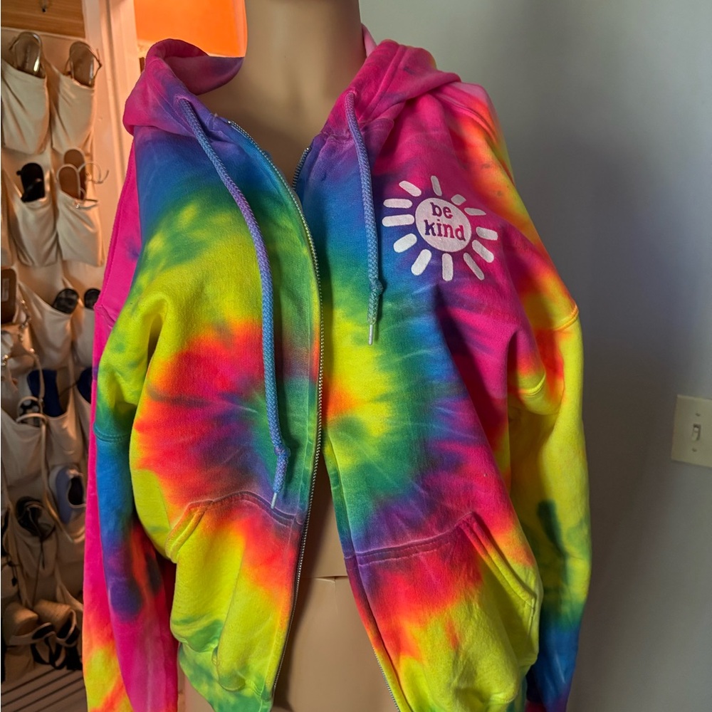 😍Colorful Tie-Dye Zip-Up Hoodie